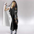 Custom Rugby Southern Hemisphere Hooded Blanket Argentina AUNZ South Africa Mascot Black - Aussie Hoodie