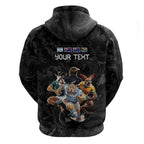 Custom Rugby Southern Hemisphere Hoodie Argentina AUNZ South Africa Mascot Black - Aussie Hoodie