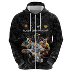 Custom Rugby Southern Hemisphere Hoodie Argentina AUNZ South Africa Mascot Black - Aussie Hoodie