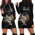 Custom Rugby Southern Hemisphere Hoodie Dress Argentina AUNZ South Africa Mascot Black - Aussie Hoodie