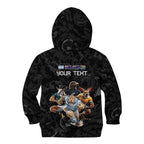 Custom Rugby Southern Hemisphere Kid Hoodie Argentina AUNZ South Africa Mascot Black - Aussie Hoodie