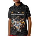 Custom Rugby Southern Hemisphere Kid Polo Shirt Argentina AUNZ South Africa Mascot Black - Aussie Hoodie