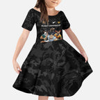 Custom Rugby Southern Hemisphere Kid Short Sleeve Dress Argentina AUNZ South Africa Mascot Black - Aussie Hoodie