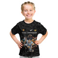 Custom Rugby Southern Hemisphere Kid T Shirt Argentina AUNZ South Africa Mascot Black - Aussie Hoodie