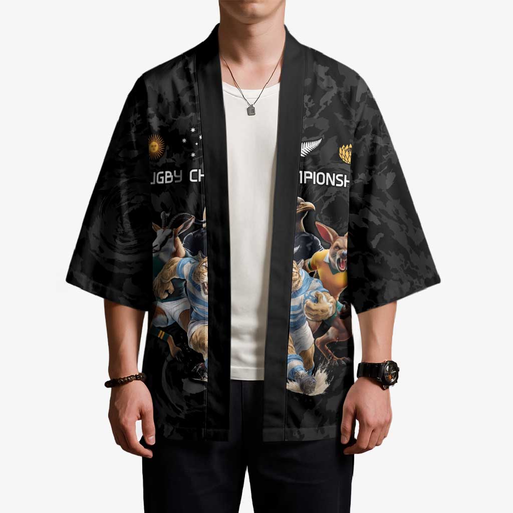 Custom Rugby Southern Hemisphere Kimono Argentina AUNZ South Africa Mascot Black - Aussie Hoodie