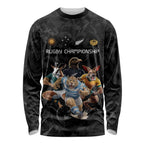 Custom Rugby Southern Hemisphere Long Sleeve Shirt Argentina AUNZ South Africa Mascot Black - Aussie Hoodie