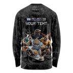 Custom Rugby Southern Hemisphere Long Sleeve Shirt Argentina AUNZ South Africa Mascot Black - Aussie Hoodie