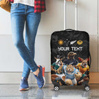 Custom Rugby Southern Hemisphere Luggage Cover Argentina AUNZ South Africa Mascot Black - Aussie Hoodie