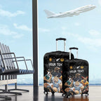 Custom Rugby Southern Hemisphere Luggage Cover Argentina AUNZ South Africa Mascot Black - Aussie Hoodie