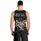 Custom Rugby Southern Hemisphere Men Tank Top Argentina AUNZ South Africa Mascot Black - Aussie Hoodie