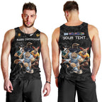 Custom Rugby Southern Hemisphere Men Tank Top Argentina AUNZ South Africa Mascot Black - Aussie Hoodie