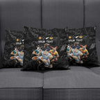 Custom Rugby Southern Hemisphere Pillow Cover Argentina AUNZ South Africa Mascot Black - Aussie Hoodie