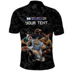 Custom Rugby Southern Hemisphere Polo Shirt Argentina AUNZ South Africa Mascot Black - Aussie Hoodie