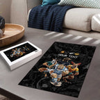 Custom Rugby Southern Hemisphere Puzzle Argentina AUNZ South Africa Mascot Black - Aussie Hoodie