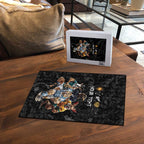 Custom Rugby Southern Hemisphere Puzzle Argentina AUNZ South Africa Mascot Black - Aussie Hoodie