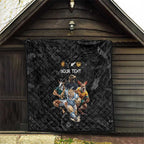 Custom Rugby Southern Hemisphere Quilt Argentina AUNZ South Africa Mascot Black - Aussie Hoodie