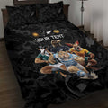 Custom Rugby Southern Hemisphere Quilt Bed Set Argentina AUNZ South Africa Mascot Black - Aussie Hoodie