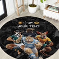Custom Rugby Southern Hemisphere Round Carpet Argentina AUNZ South Africa Mascot Black - Aussie Hoodie