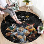 Custom Rugby Southern Hemisphere Round Carpet Argentina AUNZ South Africa Mascot Black - Aussie Hoodie