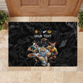 Custom Rugby Southern Hemisphere Rubber Doormat Argentina AUNZ South Africa Mascot Black - Aussie Hoodie