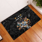 Custom Rugby Southern Hemisphere Rubber Doormat Argentina AUNZ South Africa Mascot Black - Aussie Hoodie