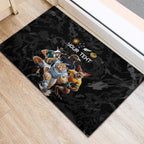 Custom Rugby Southern Hemisphere Rubber Doormat Argentina AUNZ South Africa Mascot Black - Aussie Hoodie