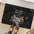 Custom Rugby Southern Hemisphere Rubber Doormat Argentina AUNZ South Africa Mascot Black - Aussie Hoodie