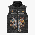 Custom Rugby Southern Hemisphere Sleeveless Puffer Jacket Argentina AUNZ South Africa Mascot Black - Aussie Hoodie