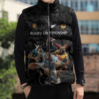 Custom Rugby Southern Hemisphere Sleeveless Puffer Jacket Argentina AUNZ South Africa Mascot Black - Aussie Hoodie