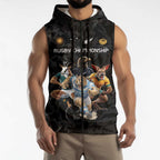 Custom Rugby Southern Hemisphere Sleeveless Zip Hoodie Argentina AUNZ South Africa Mascot Black LT9