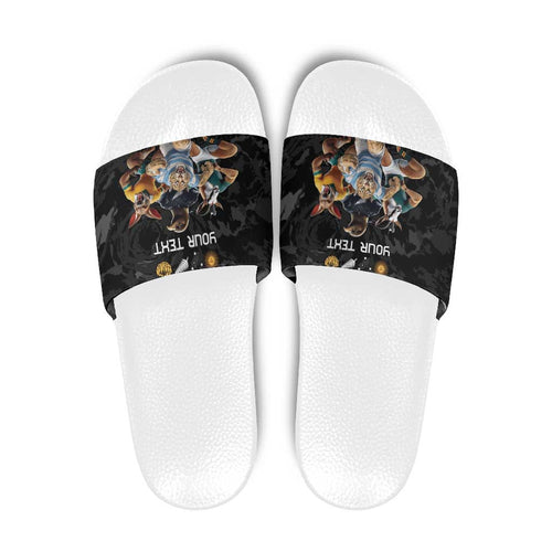 Custom Rugby Southern Hemisphere Slide Sandals Argentina AUNZ South Africa Mascot Black - Aussie Hoodie