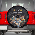 Custom Rugby Southern Hemisphere Spare Tire Cover Argentina AUNZ South Africa Mascot Black - Aussie Hoodie