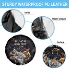 Custom Rugby Southern Hemisphere Spare Tire Cover Argentina AUNZ South Africa Mascot Black - Aussie Hoodie