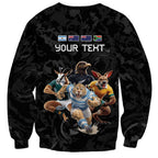 Custom Rugby Southern Hemisphere Sweatshirt Argentina AUNZ South Africa Mascot Black - Aussie Hoodie