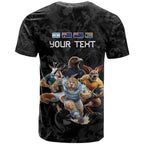 Custom Rugby Southern Hemisphere T Shirt Argentina AUNZ South Africa Mascot Black - Aussie Hoodie