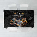 Custom Rugby Southern Hemisphere Tablecloth Argentina AUNZ South Africa Mascot Black - Aussie Hoodie