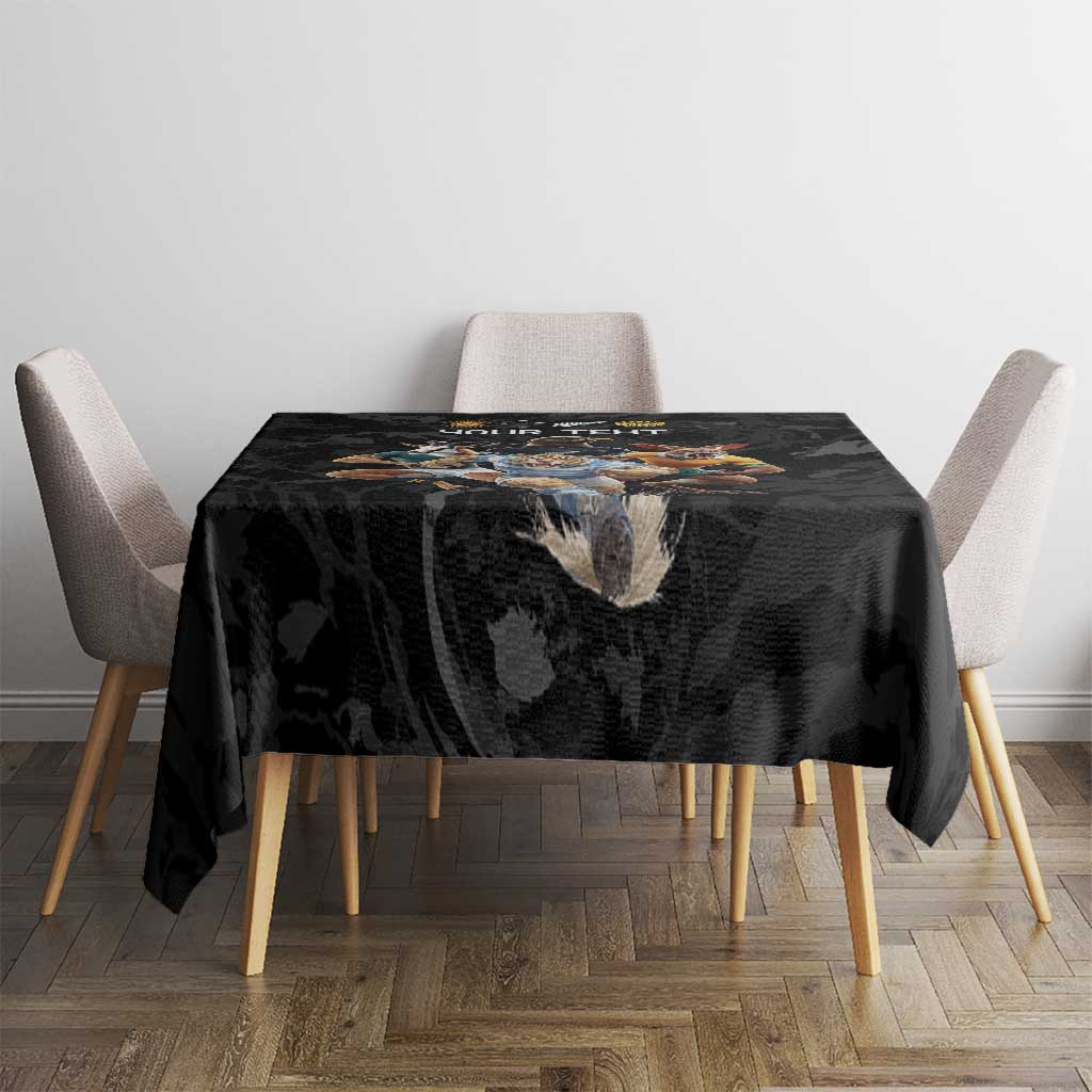 Custom Rugby Southern Hemisphere Tablecloth Argentina AUNZ South Africa Mascot Black - Aussie Hoodie