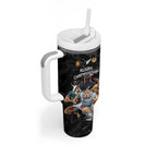 Custom Rugby Southern Hemisphere Tumbler With Handle Argentina AUNZ South Africa Mascot Black - Aussie Hoodie