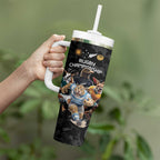 Custom Rugby Southern Hemisphere Tumbler With Handle Argentina AUNZ South Africa Mascot Black - Aussie Hoodie