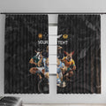 Custom Rugby Southern Hemisphere Window Curtain Argentina AUNZ South Africa Mascot Black - Aussie Hoodie