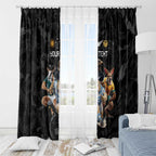 Custom Rugby Southern Hemisphere Window Curtain Argentina AUNZ South Africa Mascot Black - Aussie Hoodie