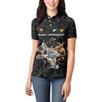 Custom Rugby Southern Hemisphere Women Polo Shirt Argentina AUNZ South Africa Mascot Black - Aussie Hoodie