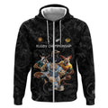 Custom Rugby Southern Hemisphere Zip Hoodie Argentina AUNZ South Africa Mascot Black - Aussie Hoodie