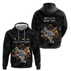 Custom Rugby Southern Hemisphere Zip Hoodie Argentina AUNZ South Africa Mascot Black - Aussie Hoodie