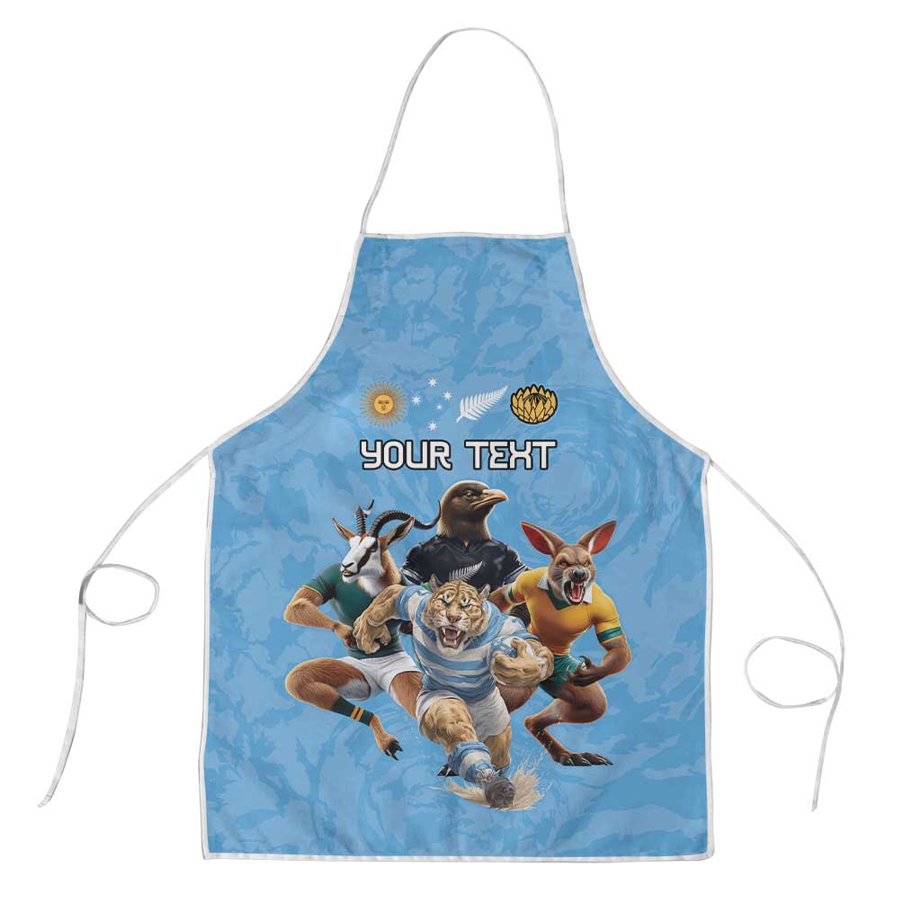 Custom Rugby Southern Hemisphere Apron Argentina AUNZ South Africa Mascot Blue - Aussie Hoodie