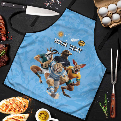Custom Rugby Southern Hemisphere Apron Argentina AUNZ South Africa Mascot Blue - Aussie Hoodie