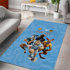 Custom Rugby Southern Hemisphere Area Rug Argentina AUNZ South Africa Mascot Blue - Aussie Hoodie