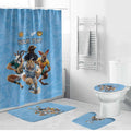 Custom Rugby Southern Hemisphere Bathroom Set Argentina AUNZ South Africa Mascot Blue - Aussie Hoodie