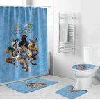 Custom Rugby Southern Hemisphere Bathroom Set Argentina AUNZ South Africa Mascot Blue - Aussie Hoodie