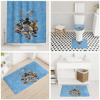 Custom Rugby Southern Hemisphere Bathroom Set Argentina AUNZ South Africa Mascot Blue - Aussie Hoodie